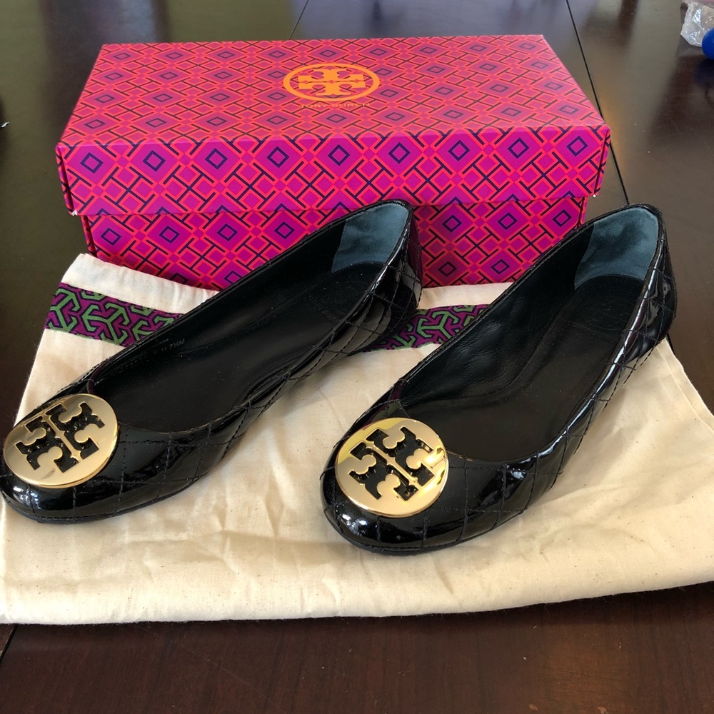 Tory Burch Quinn black Ballet flats - Like New!